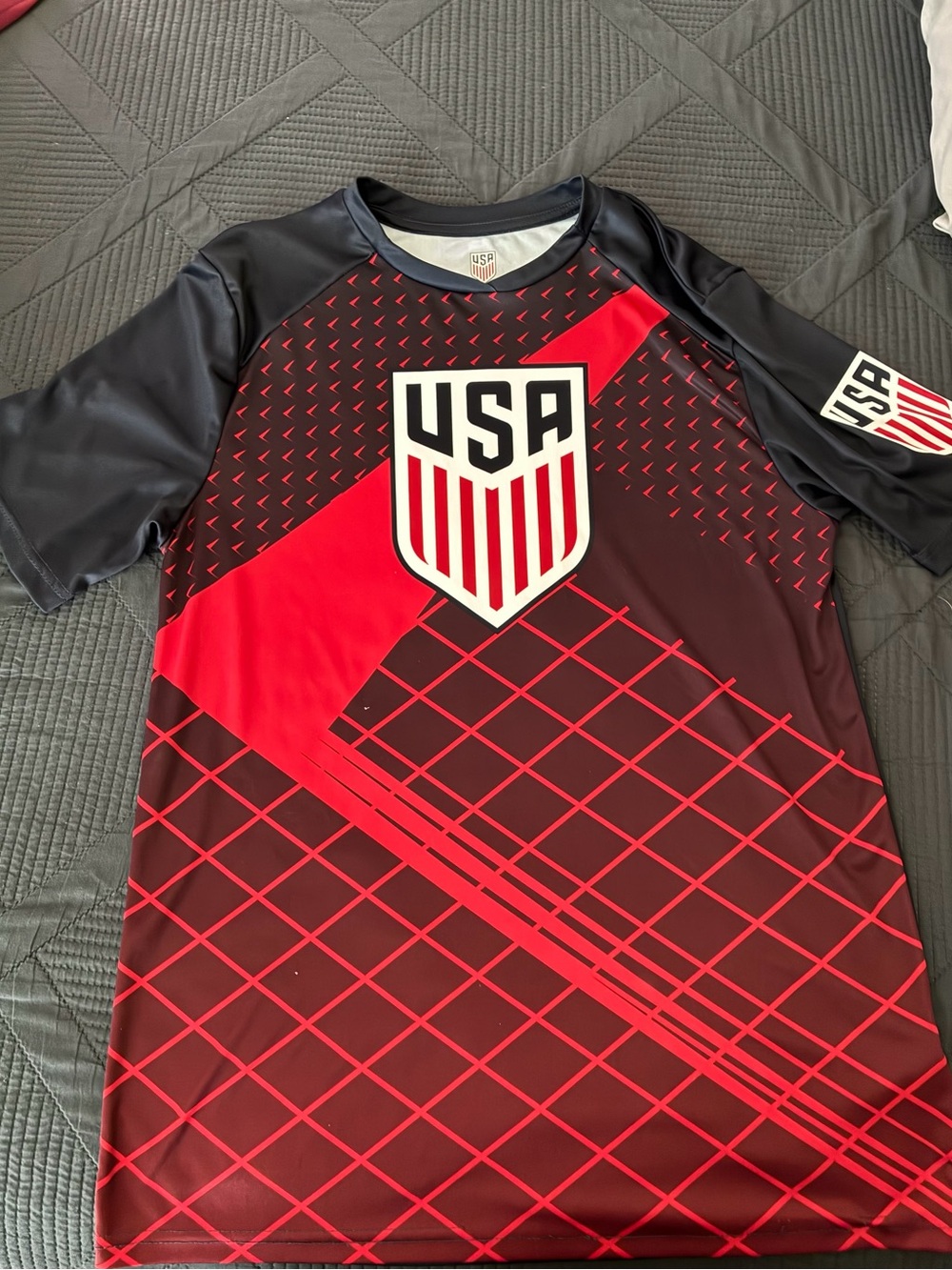 Active USA Red and Black Soccer Jersey